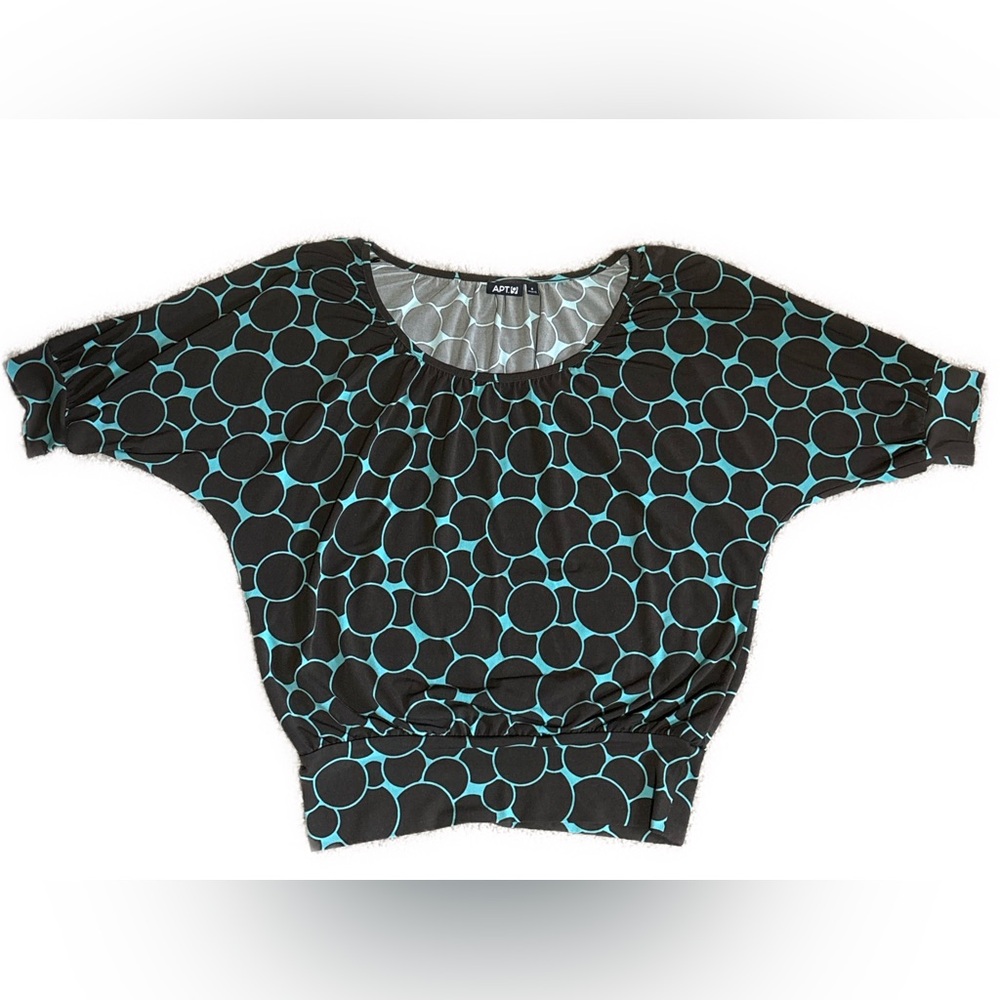 Women's Small Apt 9. Dark Brown and Teal Circle Blouse